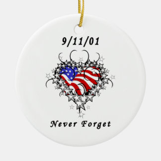 9/11/01 Patriotic Tattoo Ceramic Tree Decoration