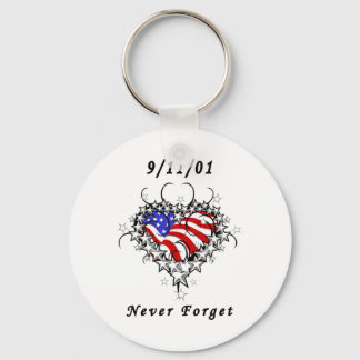 9/11/01 Patriotic Tattoo Key Ring
