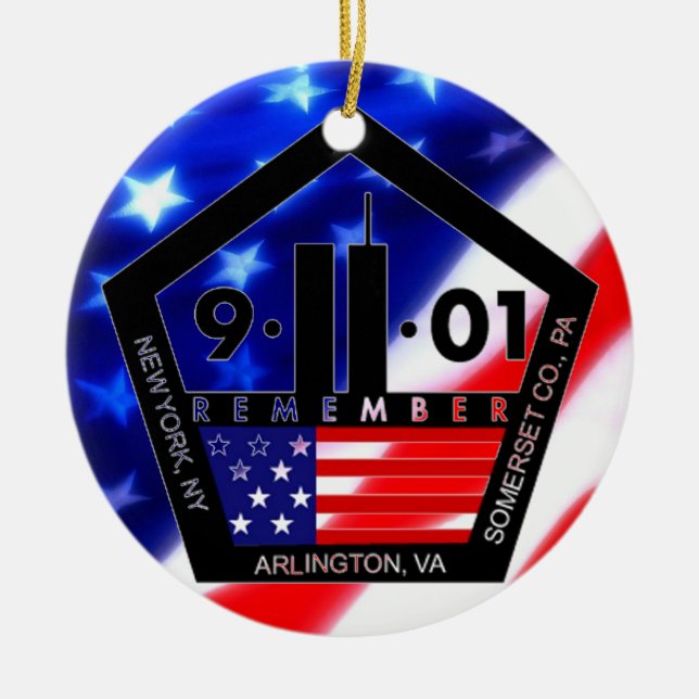 9-11 10th Anniversary Commemorative Ceramic Tree Decoration (Front)