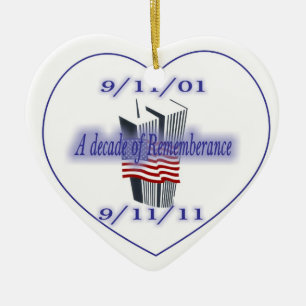 9-11 10th Anniversary Remembrance Ceramic Tree Decoration