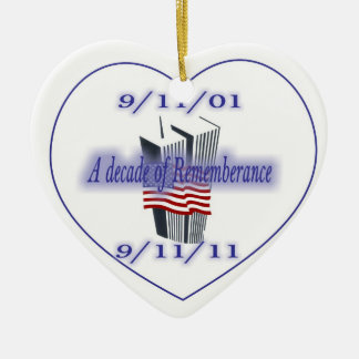 9-11 10th Anniversary Remembrance Ceramic Tree Decoration