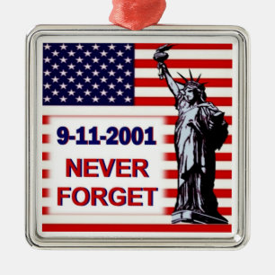 9-11-2001-Never Forget Metal Tree Decoration