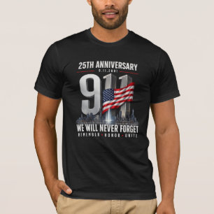 9/11 25th Anniversary Never Forget 2001-2026 T-Shirt
