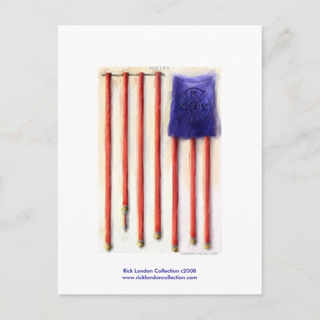 9/11 American Flag Firefighter Tribute Postcards (Front)
