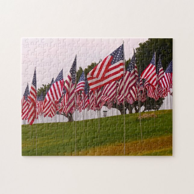 9-11 Memorial Flags. Jigsaw Puzzle (Horizontal)