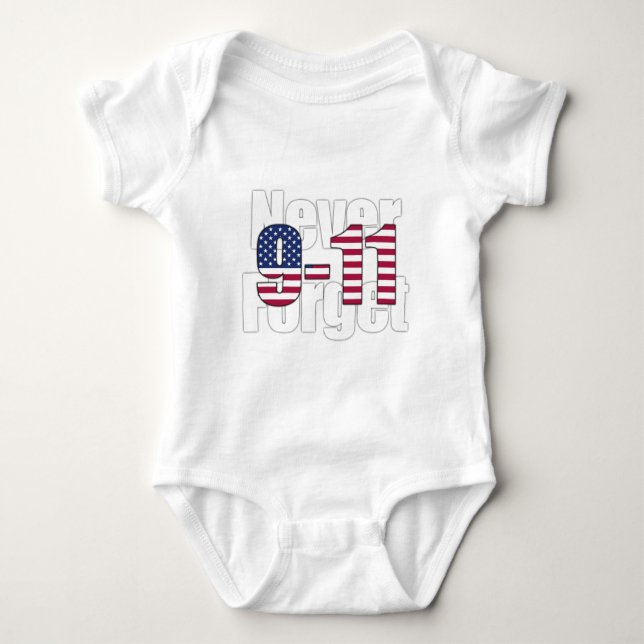 9-11 Never Forget Baby Bodysuit (Front)