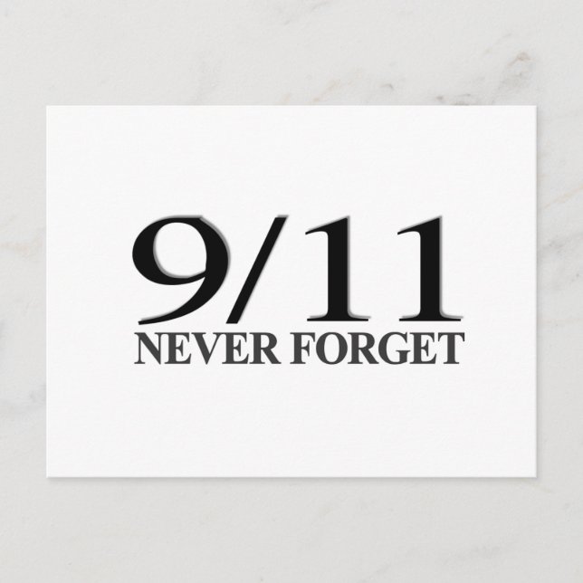 9/11 Never Forget Postcard (Front)