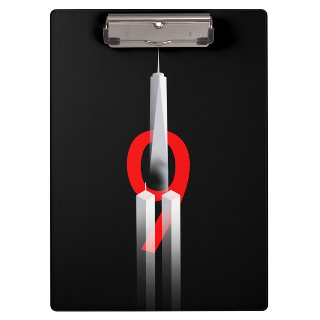 9 11 Never Forget Remember 9.11.2001  Memorial Clipboard (Front)