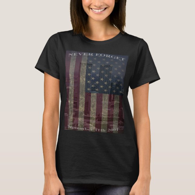9/11 Never Forget T-Shirt - Womens (Front)