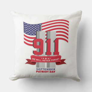 9.11 Patriot Day; Never Forget  Cushion