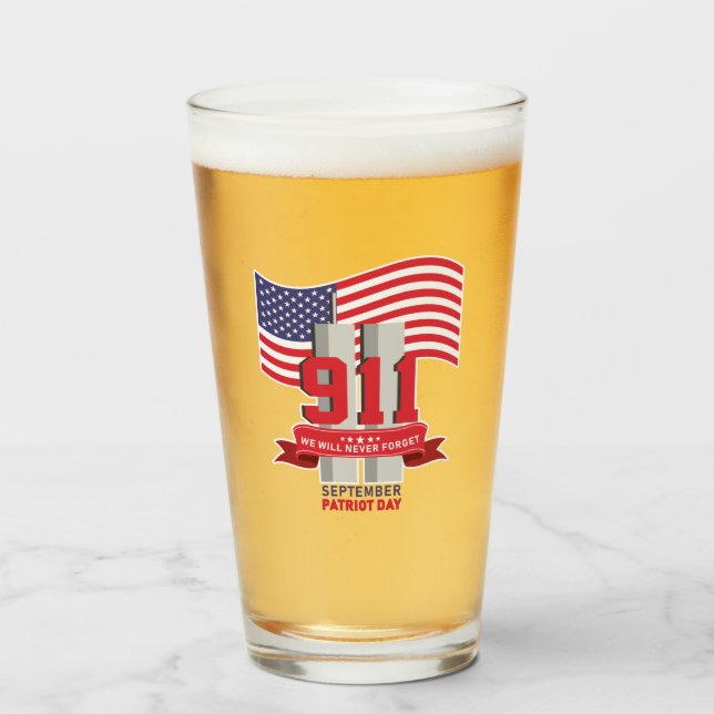 9.11 Patriot Day; Never Forget  Glass (Front Filled)