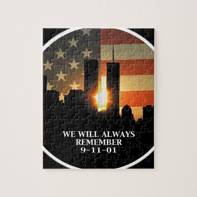 9-11 remember - We will never forget Jigsaw Puzzle (Vertical)