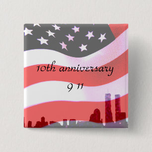 9/11 Remembered_ 15 Cm Square Badge