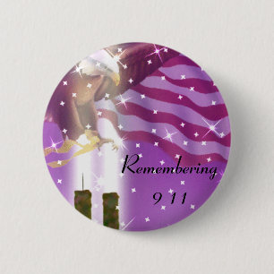 9-11 Remembered_ 6 Cm Round Badge