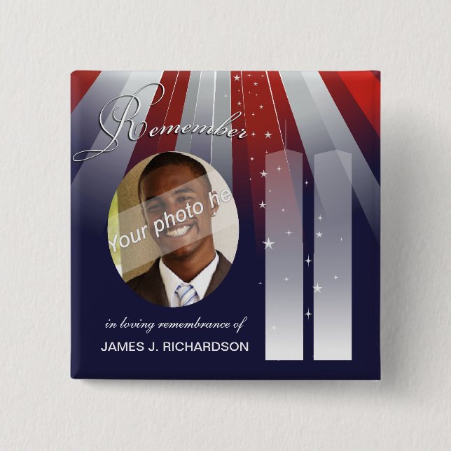 9/11 September 11 - Personalised Photo Pins (Front)
