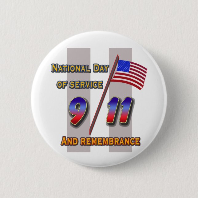 9-11 Service and Remembrance button (Front)