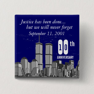 9-11 Tenth Anniversary 15 Cm Square Badge