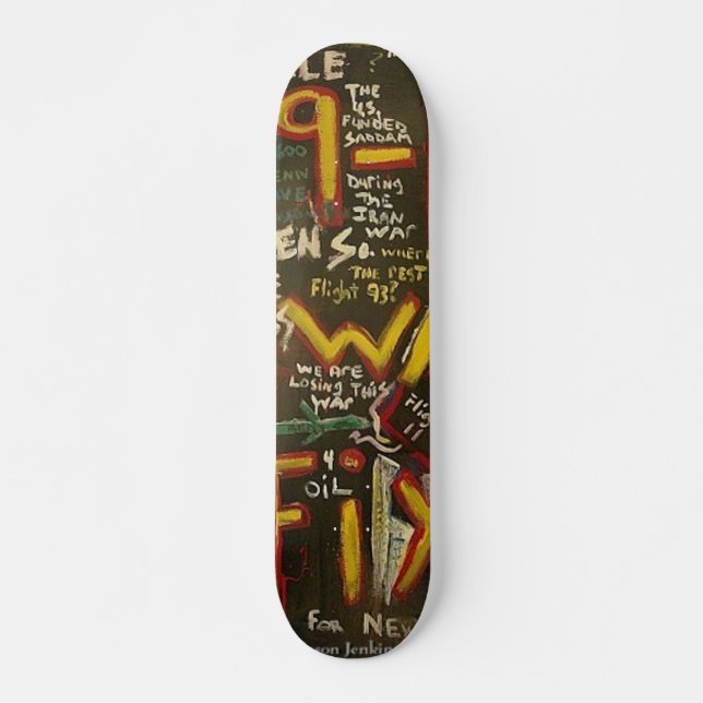 9-11 Was Fixed Black Skateboard (Front)
