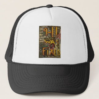 9-11 was fixed black trucker hat
