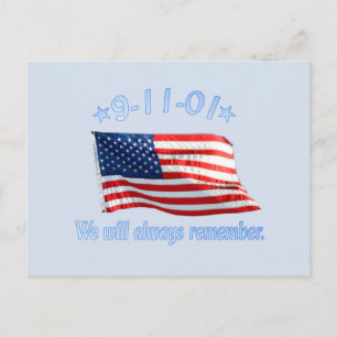 9-11 We Will Always Remember Postcard