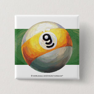 9 ball 15 cm square badge