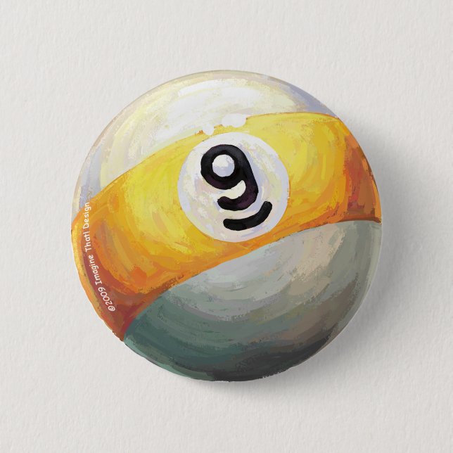 9 ball 6 cm round badge (Front)