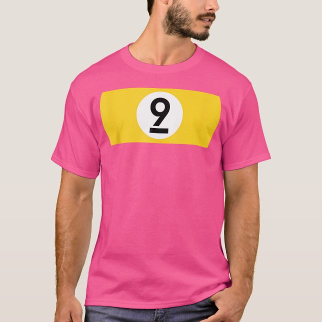 9 Ball Billiards Pool Table Nine Ball T-Shirt (Front)