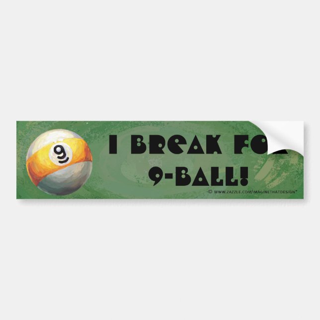9 ball bumper sticker (Front)