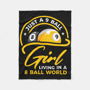 9 Ball Girl Living In 8 Ball World Pool Snooker Bi Fleece Blanket