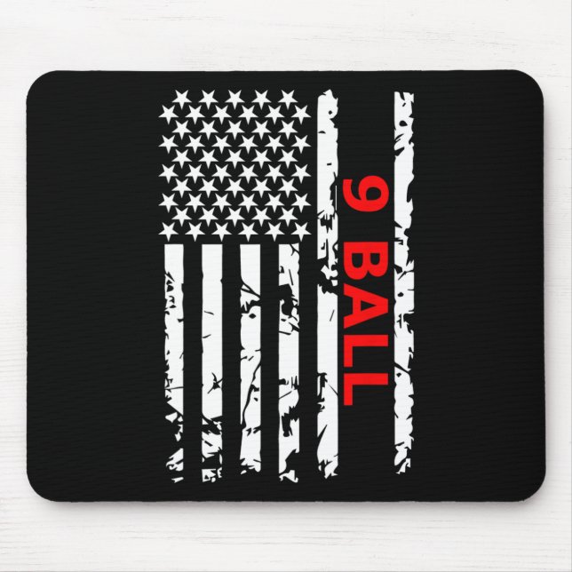 9 Ball Pool Table Billiards Gift  Mouse Pad (Front)