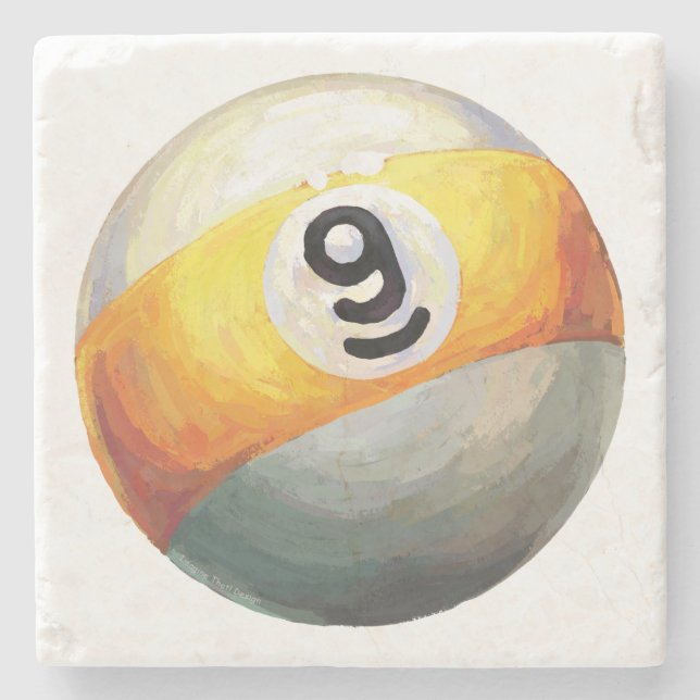 9 ball stone coaster (Front)