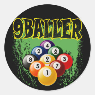 9 BALLER CLASSIC ROUND STICKER