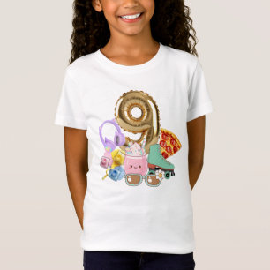 9 Balloon Headphones Pizza Kawaii Drink Skates T-Shirt