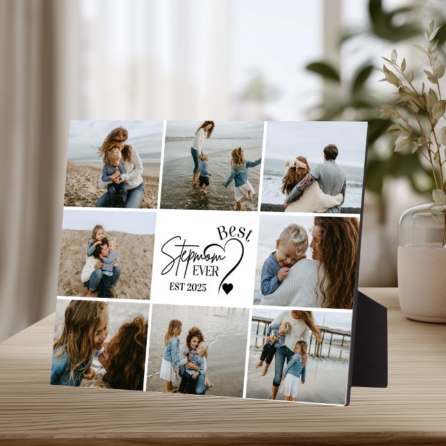 9 Best Stepmom Ever Custom Photo Collage  Plaque (Creator Uploaded)