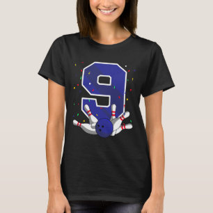 9 Birthday Bowling Bday Party Bowler Celebration 9 T-Shirt
