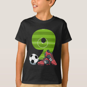 9 Birthday Soccer First Birthday Footll Kids T-Shirt