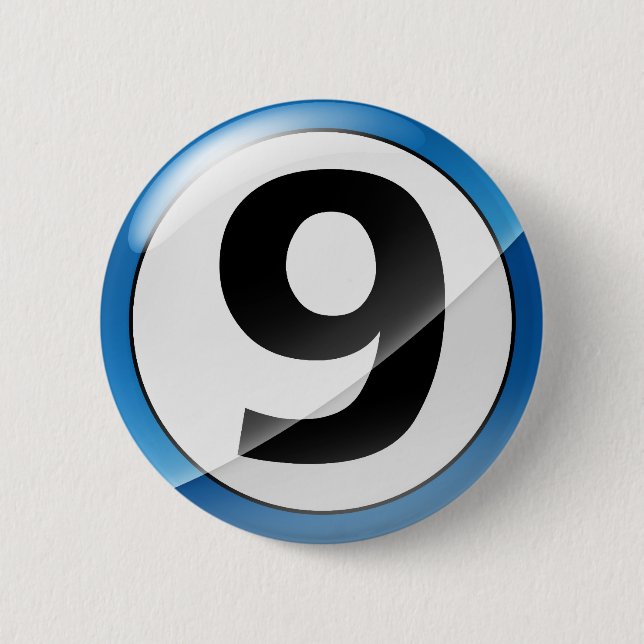 9 blue 6 cm round badge (Front)