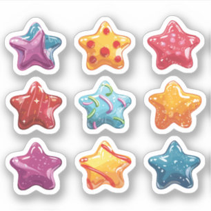 9 Candy Stars Sticker Set
