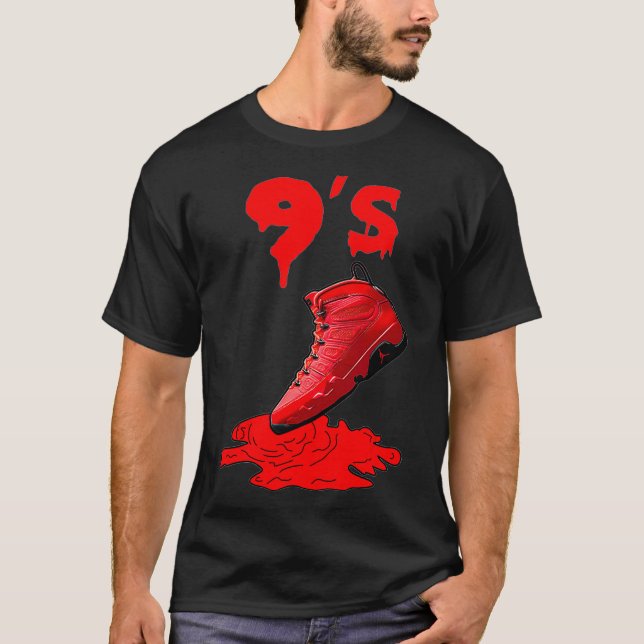 9 Chile Red Sneaker Match Tees Shoes Drip Sneaker  (Front)
