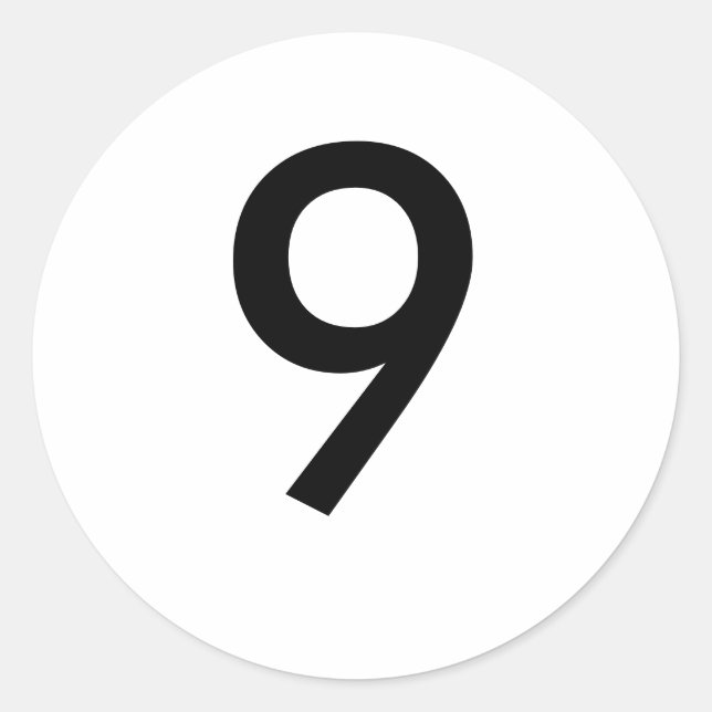 9 CLASSIC ROUND STICKER (Front)