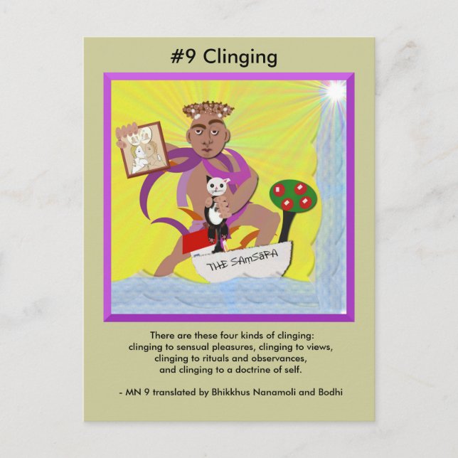 #9 Clinging - from Dependent Arising Postcard (Front)