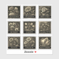 9 Custom Guest List Names Flowers Antique Golden