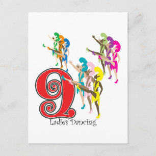 9 Ladies Dancing Postcard