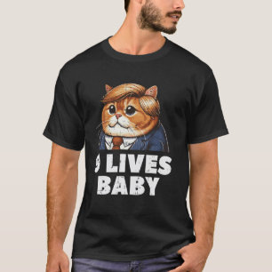 9 Lives Baby Cat Funny Joke Humour Meme Men Women T-Shirt