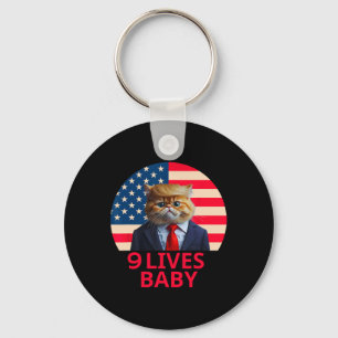9 Lives Baby Cat Trump 2024 Win Victory Winner Tru Key Ring
