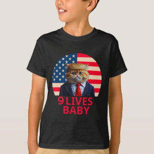 9 Lives Baby Cat Trump 2024 Win Victory Winner Tru T-Shirt