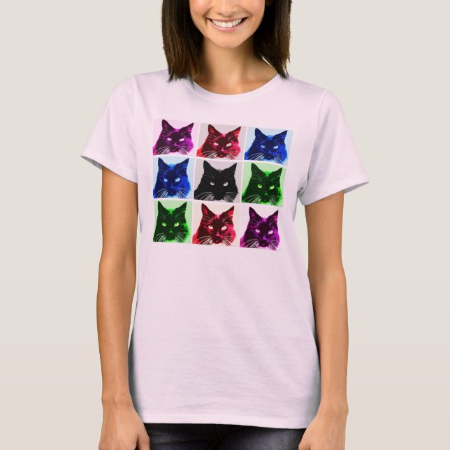 9 lives cat collage T-Shirt (Front)