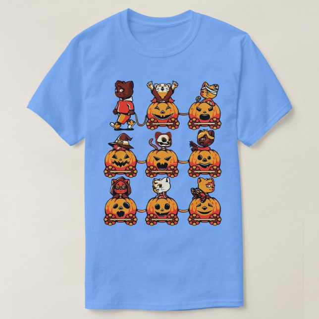 9 Lives Cat Halloween by Tobe Fonseca T-Shirt (Design Front)