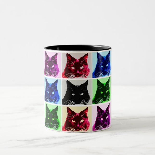 9-lives Two-Tone coffee mug (Center)