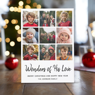 9 Multi Photo Christmas - Wonders of His Love Holiday Card